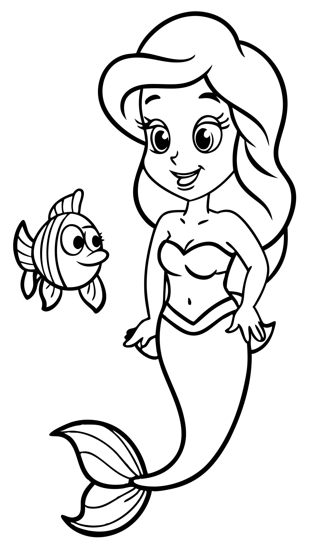 coloriage de princesse Ariel Disney imprimable